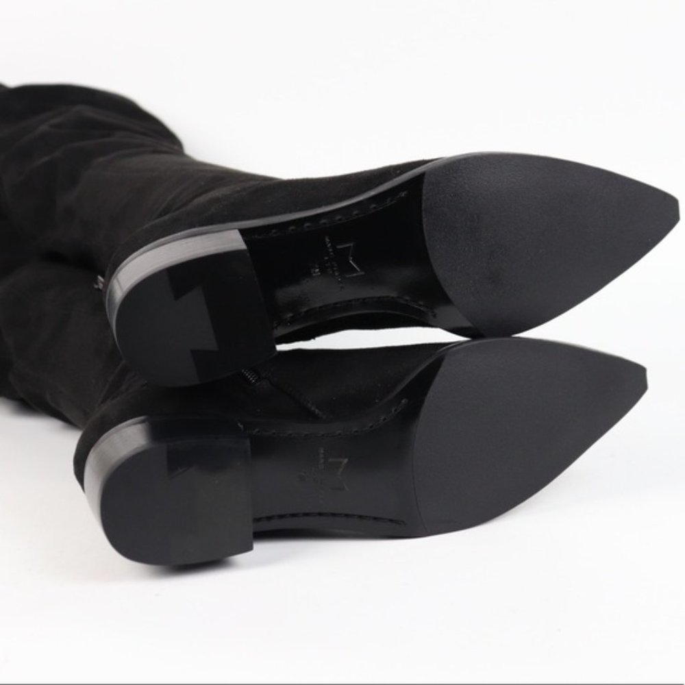 Marc Fisher Yuna Faux Suede Over the Knee Pointed Toe Boots Size 7 Black - Picture 7 of 9